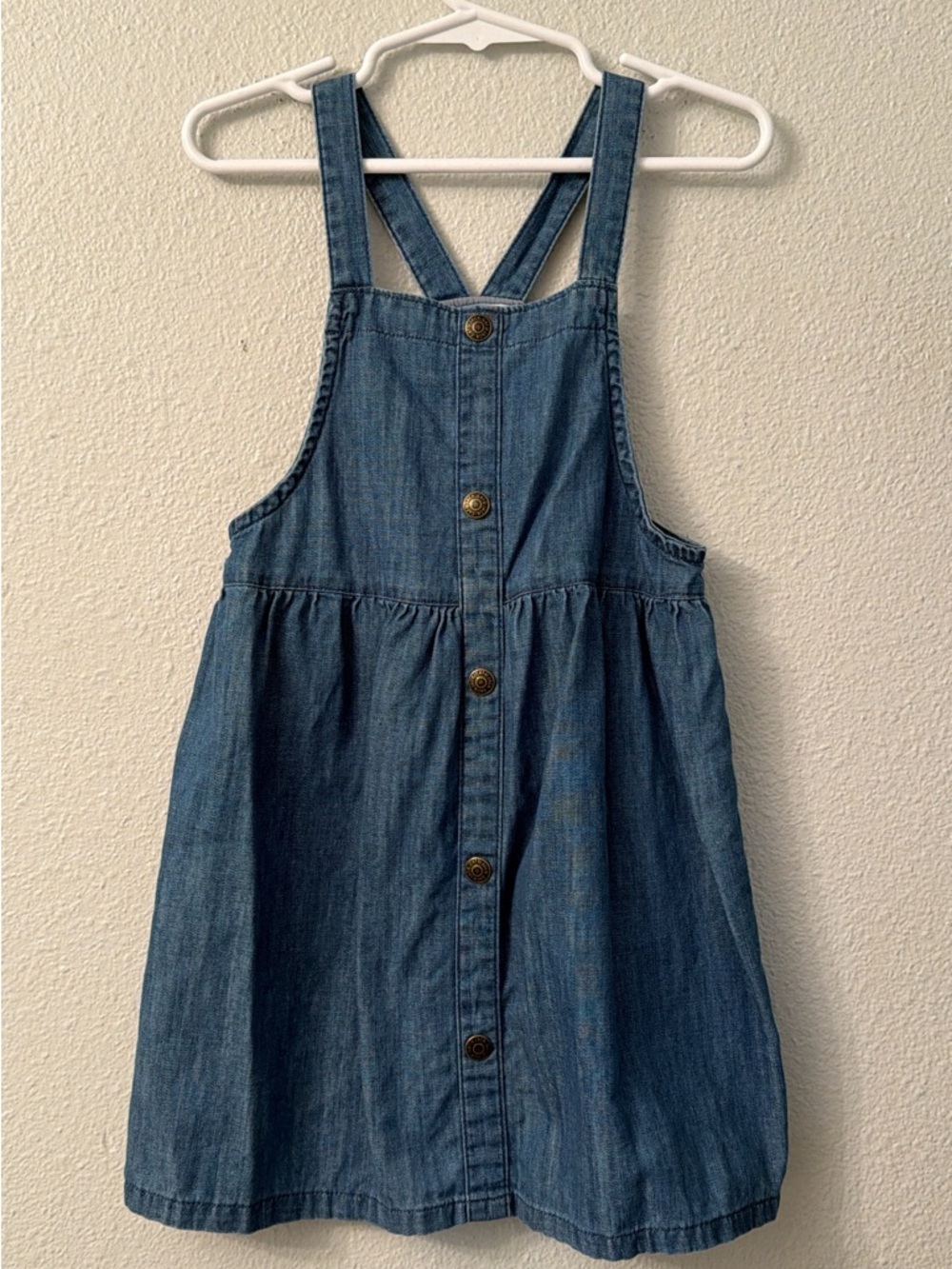 Cat and jack size 4 Kids Denim Button-Front Overall Dress - Blue